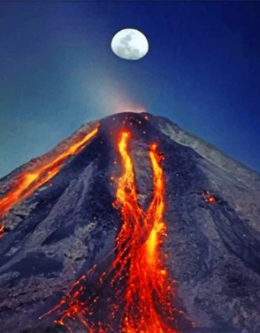 Aesthetic Volcano Scene Paint By Numbers