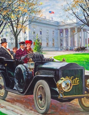 Aesthetic Black Retro Car Paint By Numbers