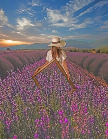 Woman in Scenic Fields Paint By Numbers