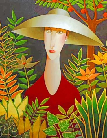 Aesthetic Woman with Sunhat Paint By Numbers