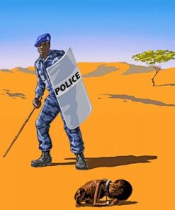 African Police Officer Paint By Numbers