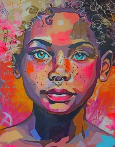 African Girl Blue Eyes Paint By Numbers