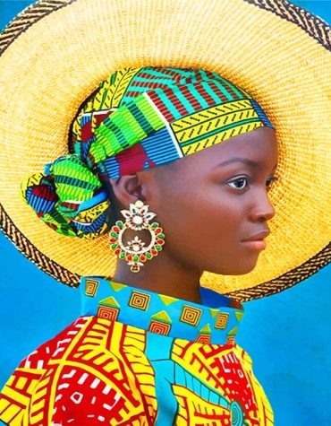African Woman Vibrant Colors Paint By Numbers