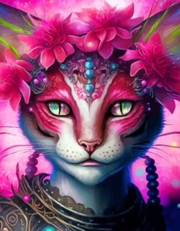 Alien Cat Cartoon Paint By Numbers