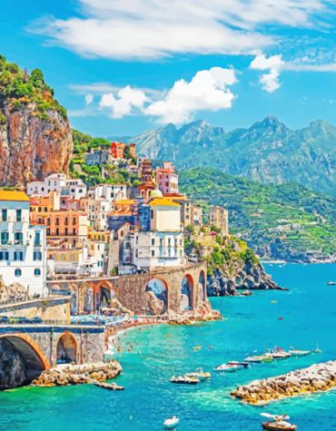 Amalfi Coast Seascape Paint By Numbers