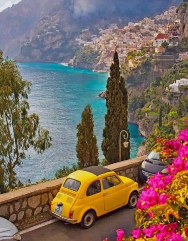 Amalfi Italy Yellow Car Paint By Numbers