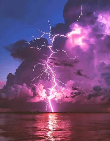 Amazing Purple Thunderstorm Paint By Numbers