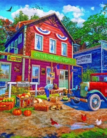 American General Store Town Paint By Numbers