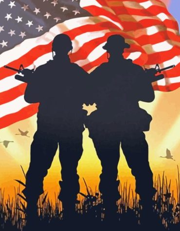 American Soldiers Silhouette Paint By Numbers