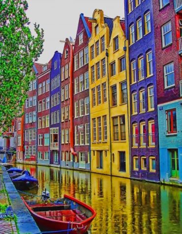 Colorful Amsterdam Buildings Paint By Numbers