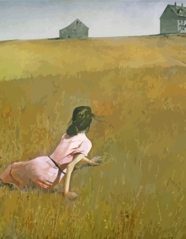 Vintage Woman in Field Paint By Numbers