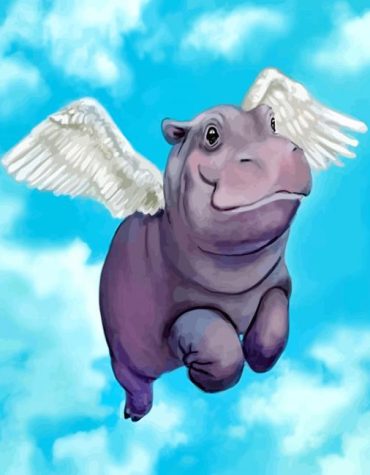 Hippopotamus Angel Scene Paint By Numbers