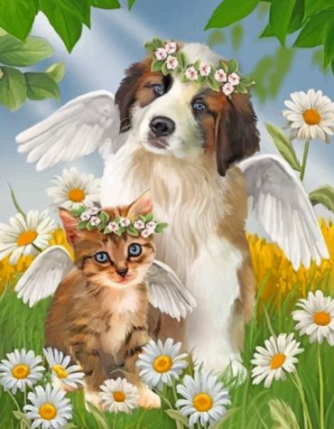 Angel Cats and Dogs Paint By Numbers