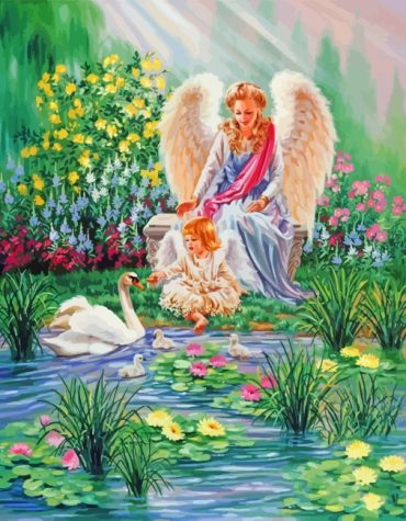 Angel of Birds and Swans Paint By Numbers