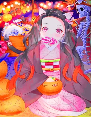 Halloween Anime Girl Paint By Numbers