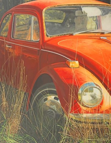 Red Car Vintage Paint By Numbers