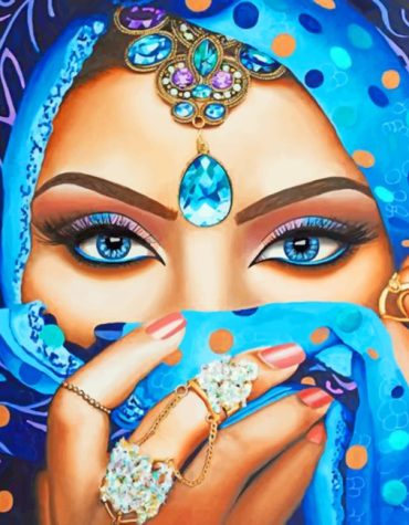 Arabian Veiled Woman Paint By Numbers