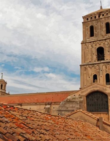 Arles Cathedral Skyline Paint By Numbers