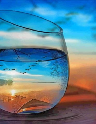 Sunset Beach Glass Paint By Numbers