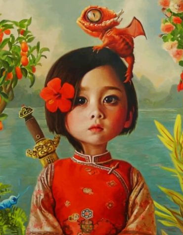 Asian Girl Chameleon Paint By Numbers