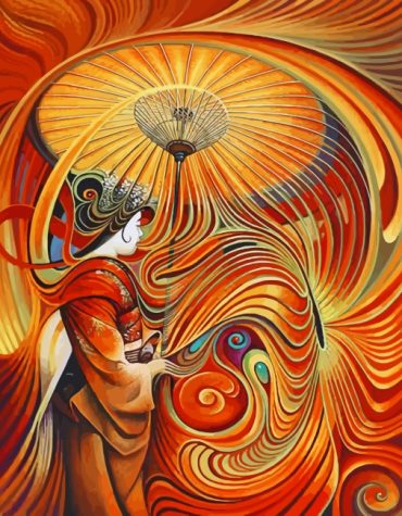 Asian Woman Painting Kit Paint By Numbers