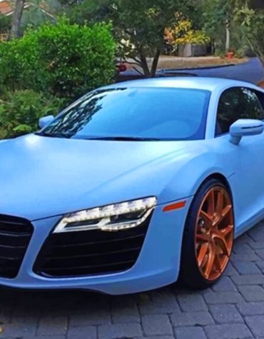 Audi R8 Matte Blue Sports Car Paint By Numbers