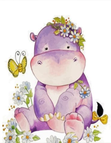 Adorable Hippo Paint By Numbers