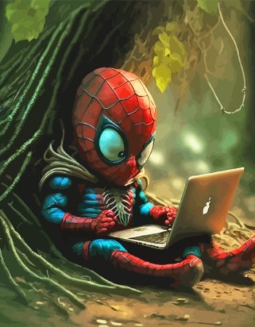 Baby Spiderman Marvel Paint By Numbers