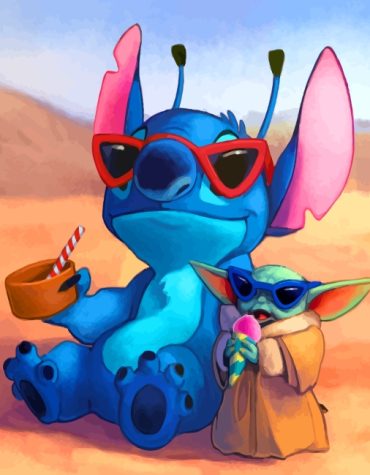 Baby Yoda and Stitch Cartoons Paint By Numbers