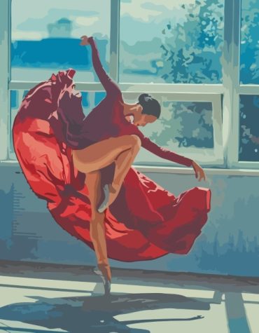 Ballerina in Red Paint By Numbers
