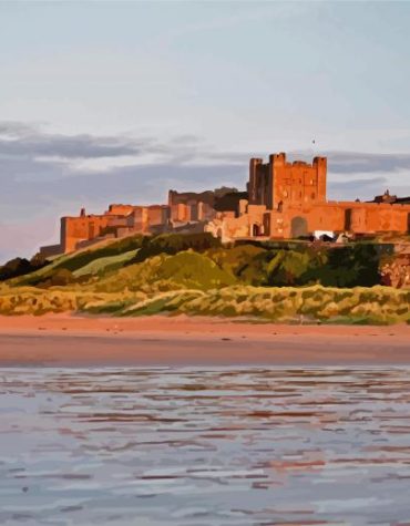 Bamburgh Castle Coastal View Paint By Numbers