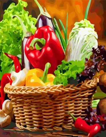 Fresh Vegetable Basket Paint By Numbers