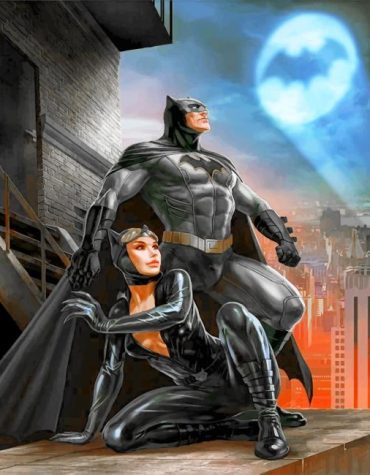 Batman and Catwoman Superhero Duo Paint By Numbers