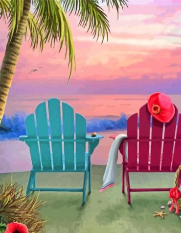 Seaside Beach Chairs Paint By Numbers