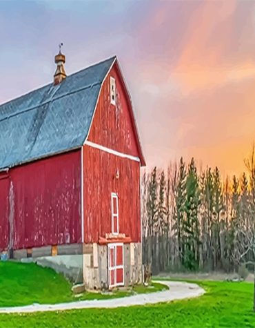 Golden Countryside Sunset Paint By Numbers