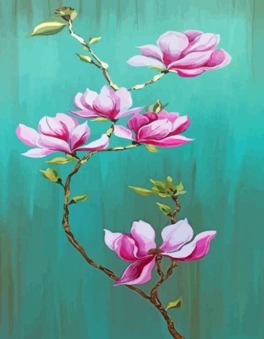 Colorful Magnolia Paint By Numbers