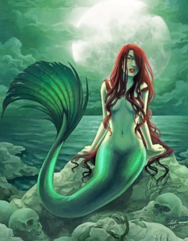 Long-Haired Mermaid Fantasy Paint By Numbers