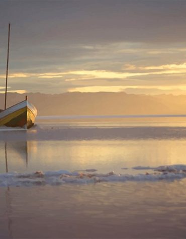 Sunset Skiff at Sea Paint By Numbers