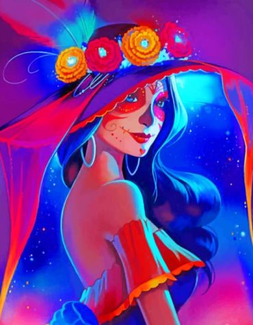 Colorful Sugar Skull Paint By Numbers