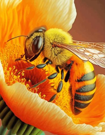 Colorful Bee Blooms Paint By Numbers