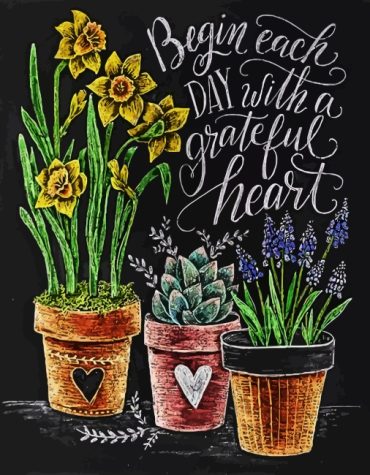 Grateful Heart Calligraphy Paint By Numbers