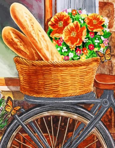 Bicycle Aesthetic with Flowers Paint By Numbers