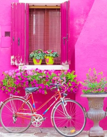 Pink Bicycle Burano Italy Paint By Numbers