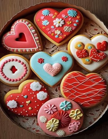 Biscuit Hearts Paint By Numbers
