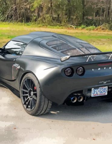 Black Lotus Elise Sports Car Paint By Numbers