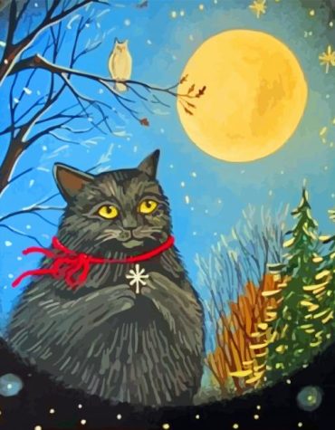 Black Cat Christmas Paint By Numbers
