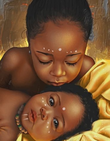 Black American Siblings Paint By Numbers