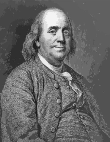 Vintage Benjamin Franklin Black and White Paint By Numbers