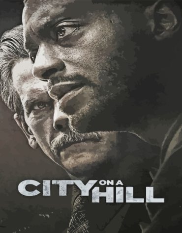 City On A Hill Black and White Paint By Numbers