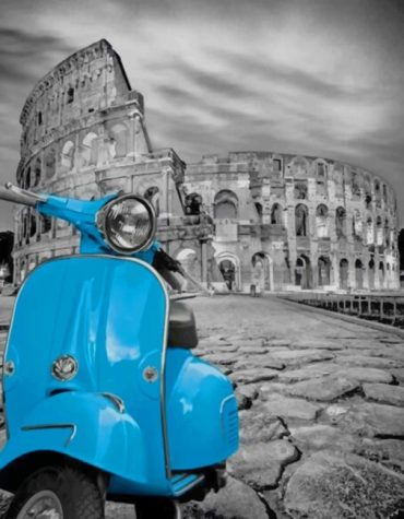Blue Motorcycle Colosseum Paint By Numbers
